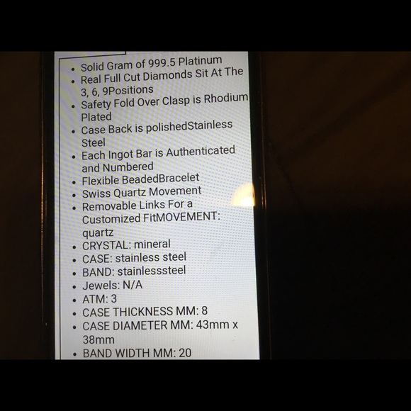 Ladies platinum watch - Picture 5 of 5